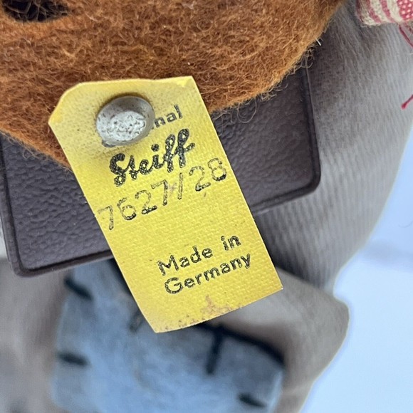 VTG Mecki Steiff Hedgehog Doll Large 10 Inch Germany 1950's Plush Stuffed RARE - Picture 8 of 12